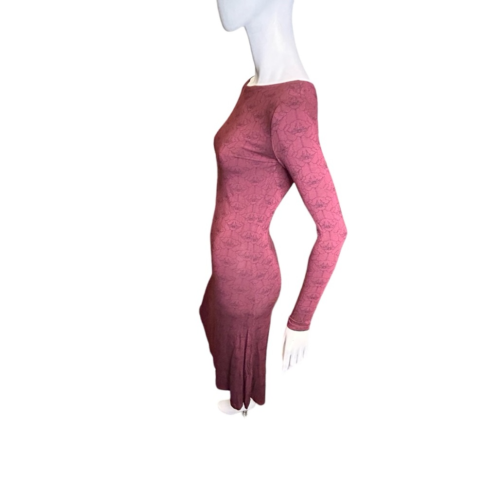 New YALA Burgundy Viscose Bodycon Ruched Dress XS